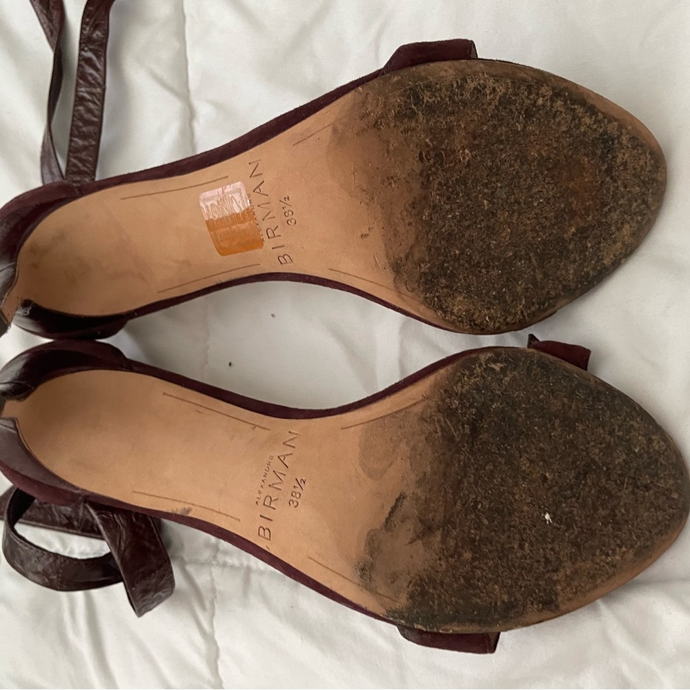 Alexandre Birman Burgundy Heels with Bow Detail - Picture 4 of 4